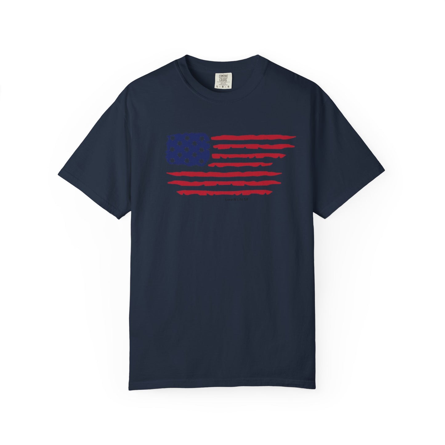 Patriotic Flag Love USA Tee - Comfort Colors