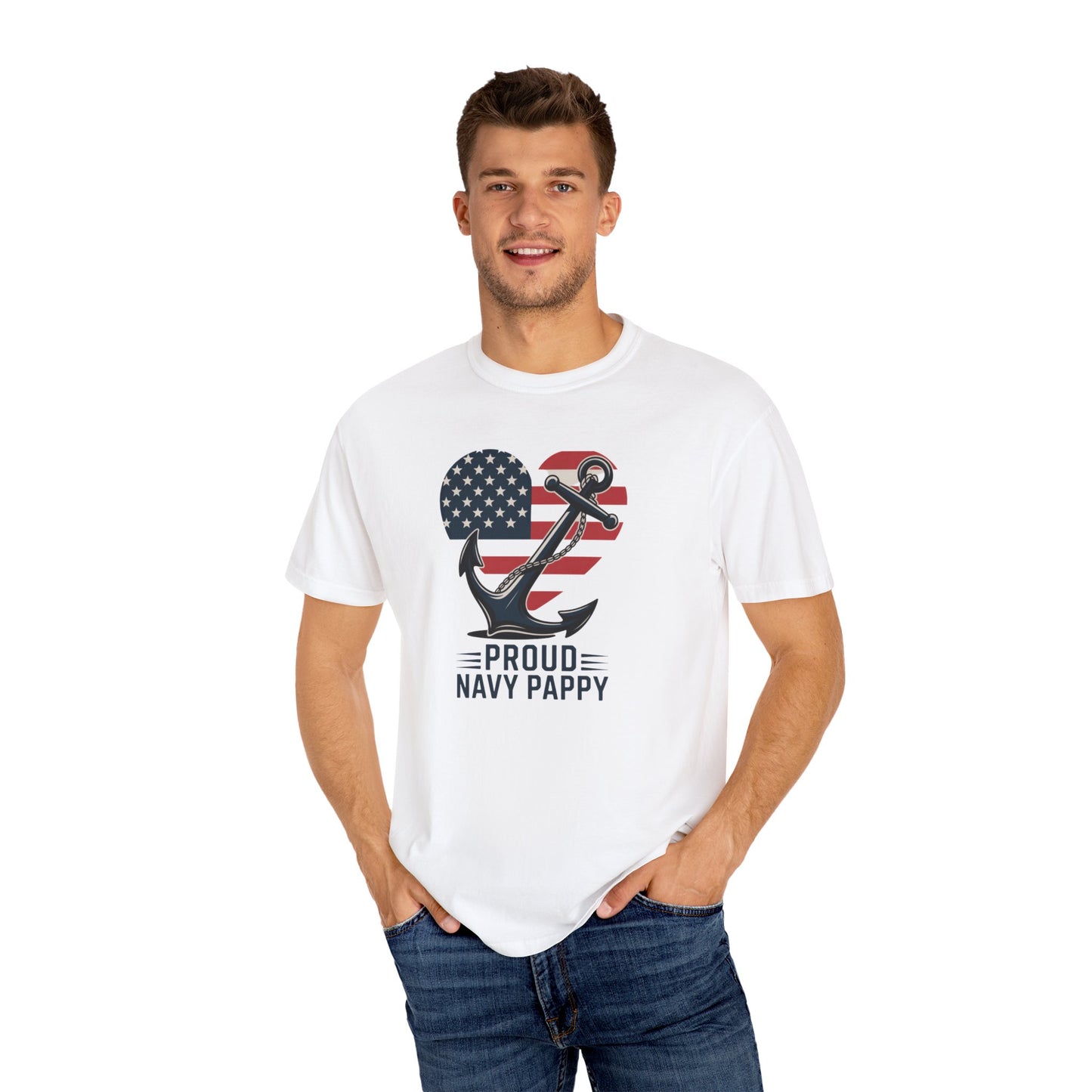 Proud Navy Pappy Tee - Comfort Colors 1717