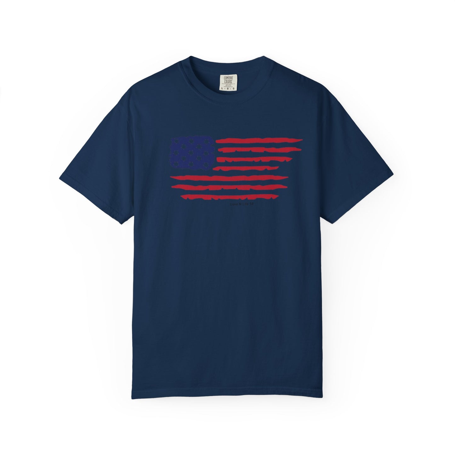 Patriotic Flag Love USA Tee