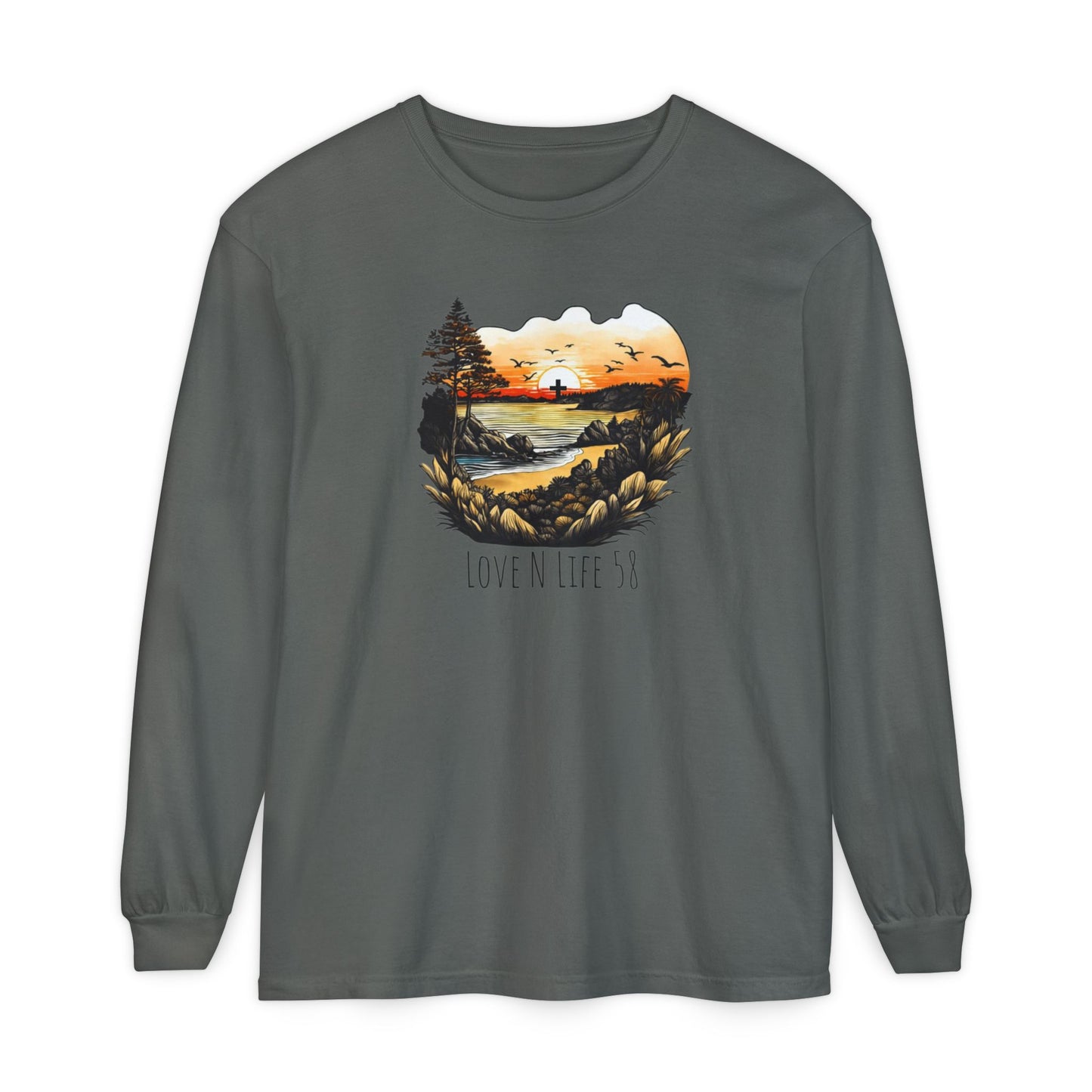 Sunset Cross - Comfort Colors Long Sleeve