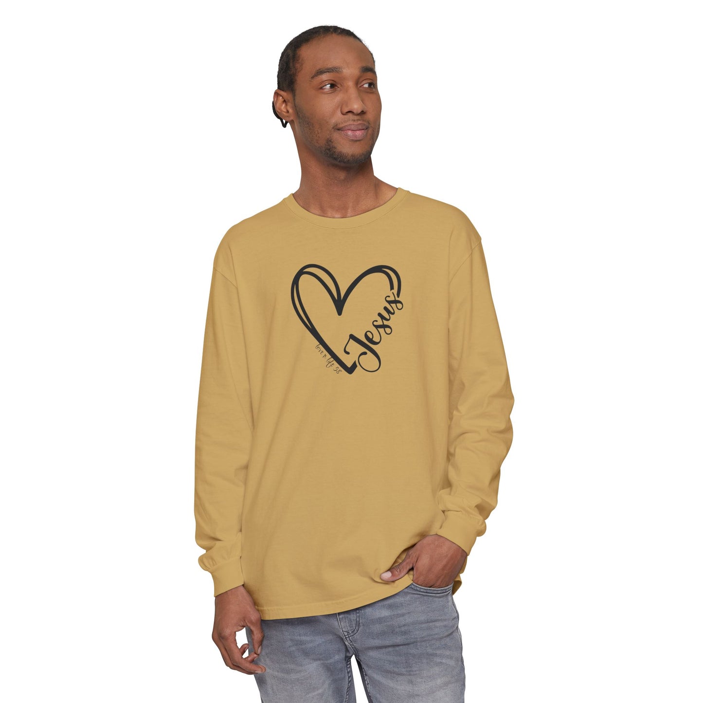 Jesus Heart Tee - Comfort Colors Long Sleeve