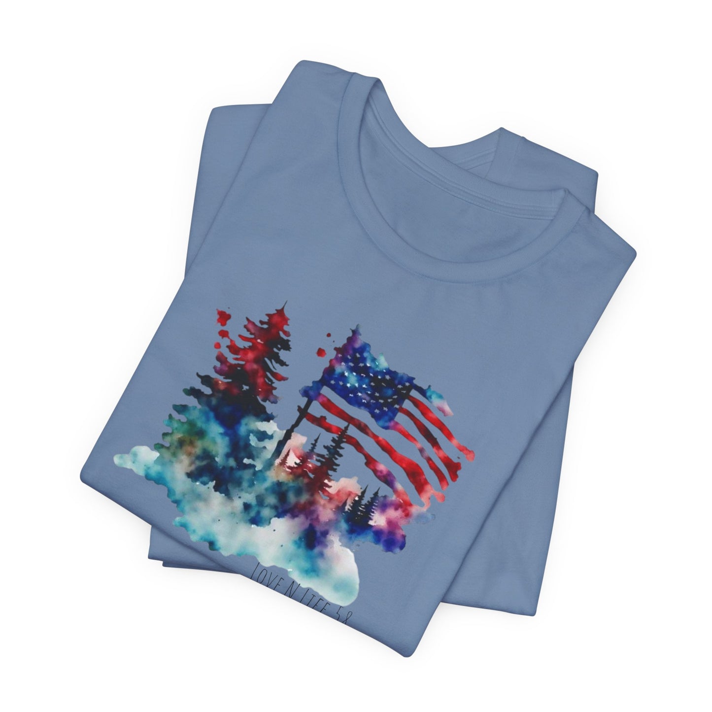 American Flag Patriotic LoveNLife58 Tee - Bella Canvas