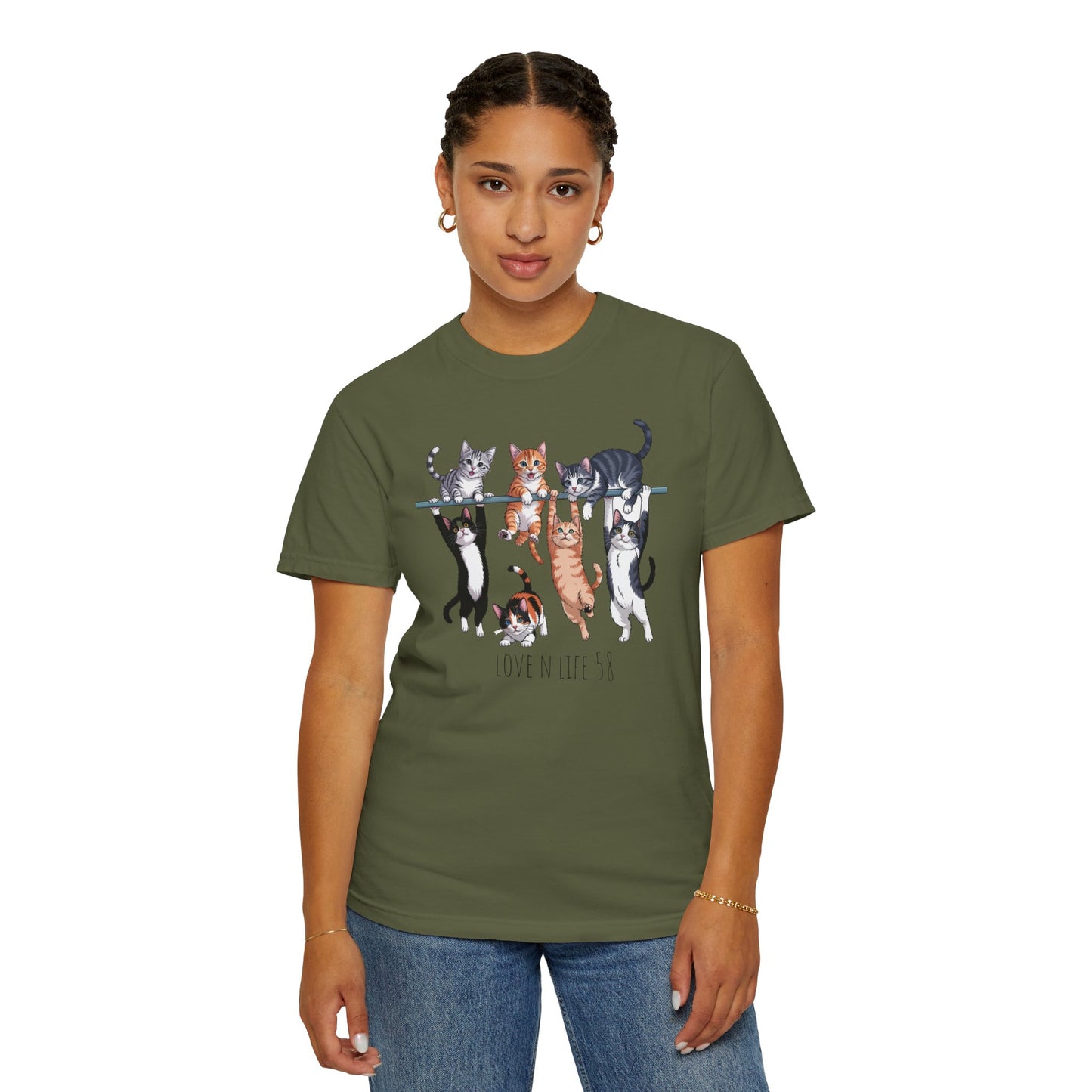 Cat Lover Love N Life 58 Tee - Comfort Colors