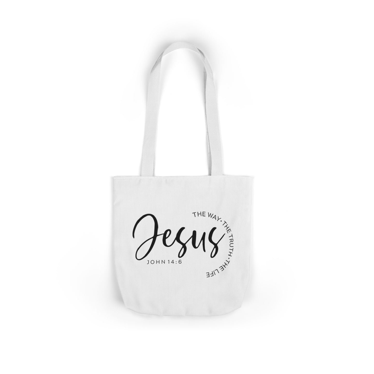 Inspirational Canvas Tote Bag - Faithful Design, Jesus Quote