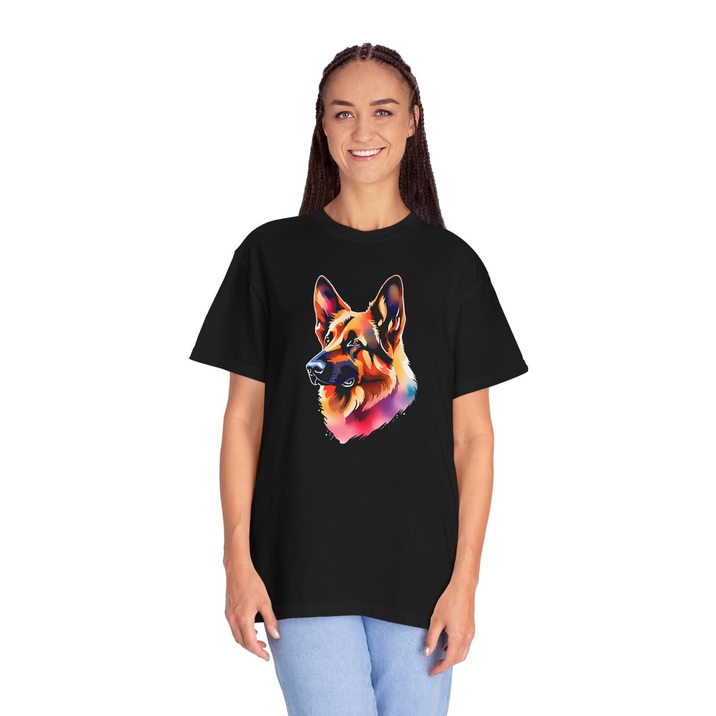 Colorful German Shepherd Tee - Comfort Colors