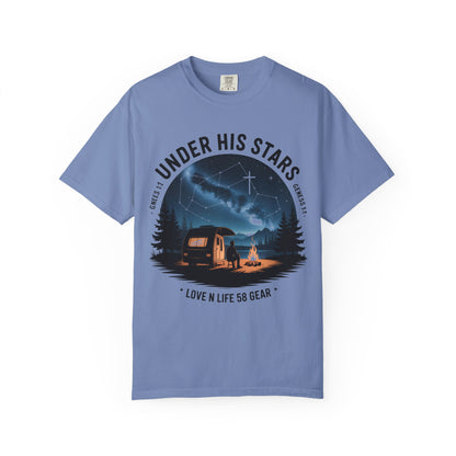 Under His Stars Short Sleeve Camping RV Tee