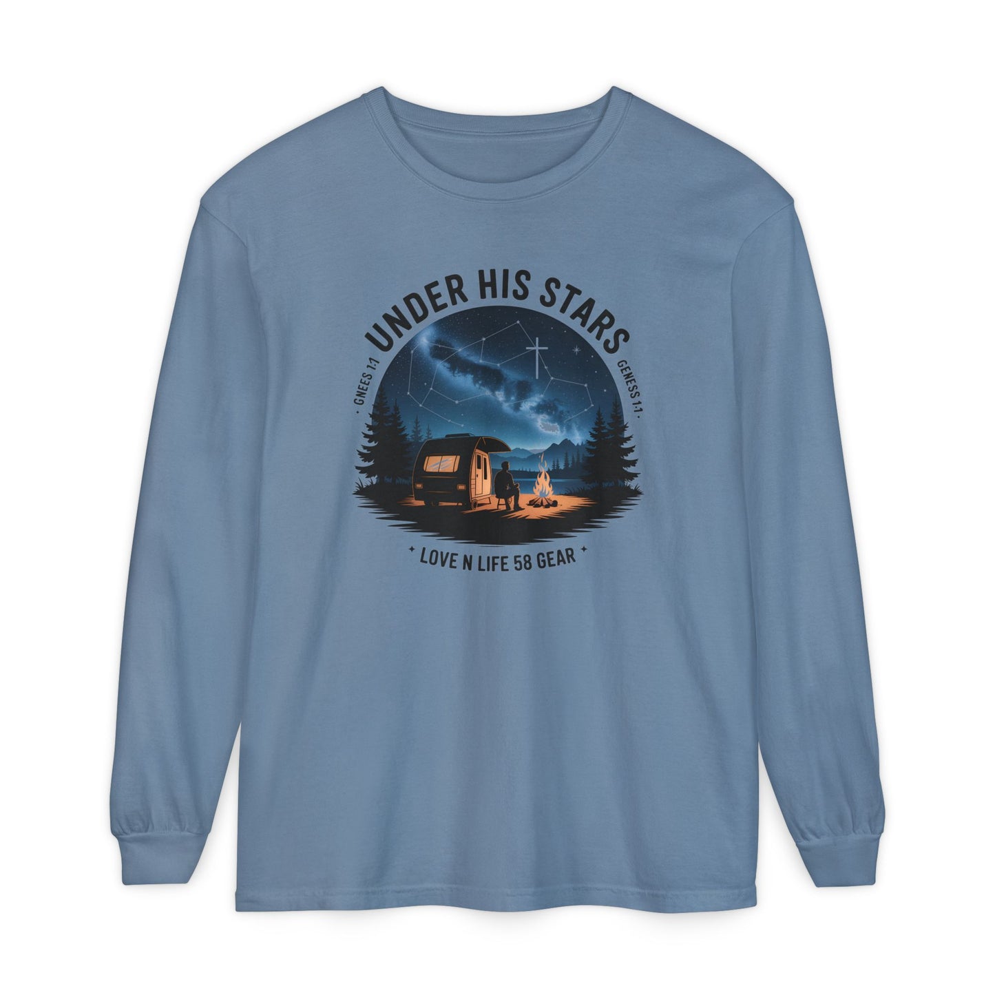 Under His Stars Camping Long Sleeve Tee