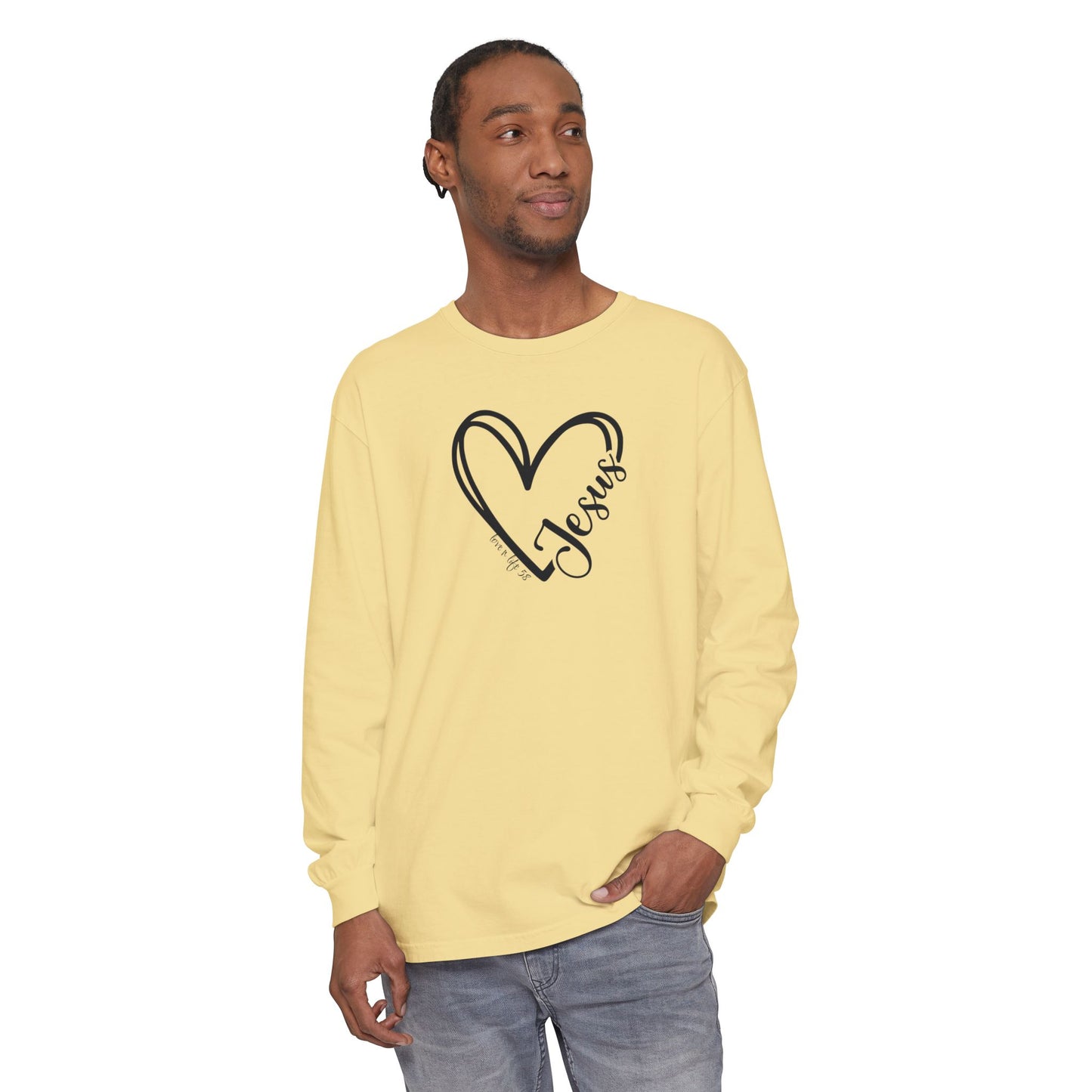 Jesus Heart Tee - Comfort Colors Long Sleeve