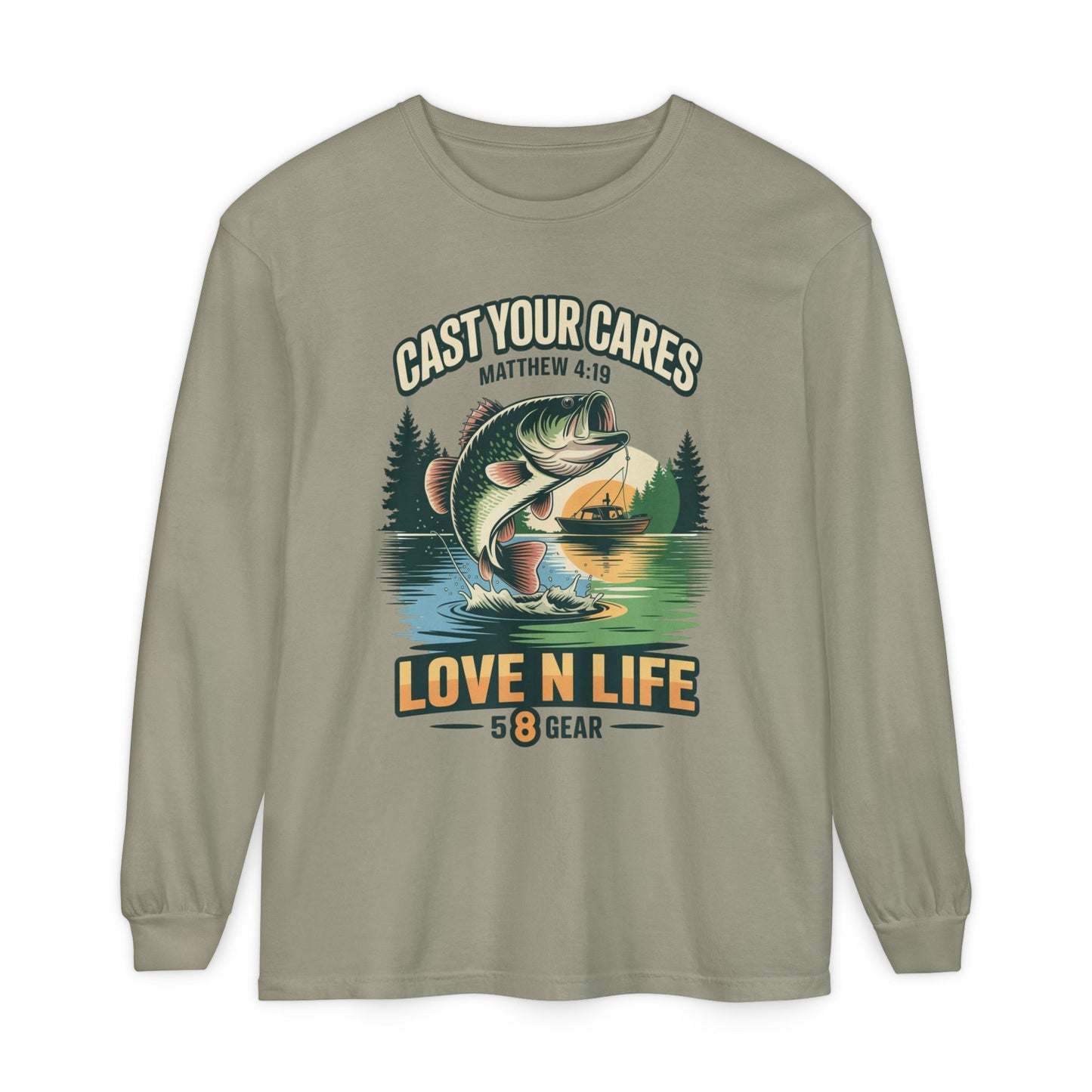 "Cast Your Cares" Mathew 4:19 Long Sleeve Unisex Tee