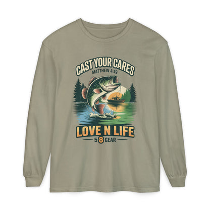 "Cast Your Cares" Mathew 4:19 Long Sleeve Unisex Tee