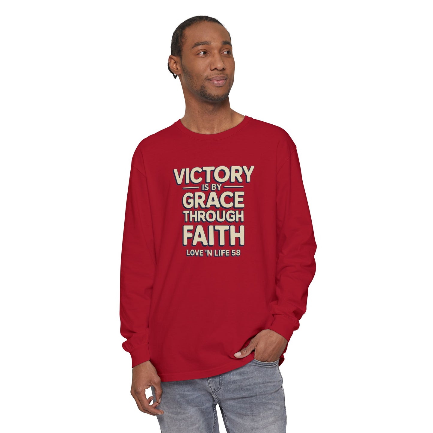 Victory By Grace - Comfort Colors Long Sleeve