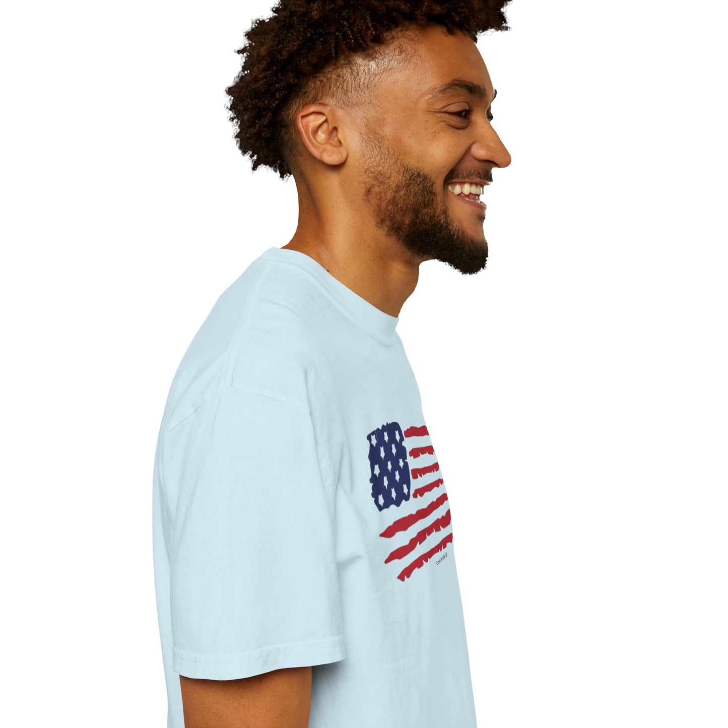 Patriotic Flag Love USA Tee - Comfort Colors