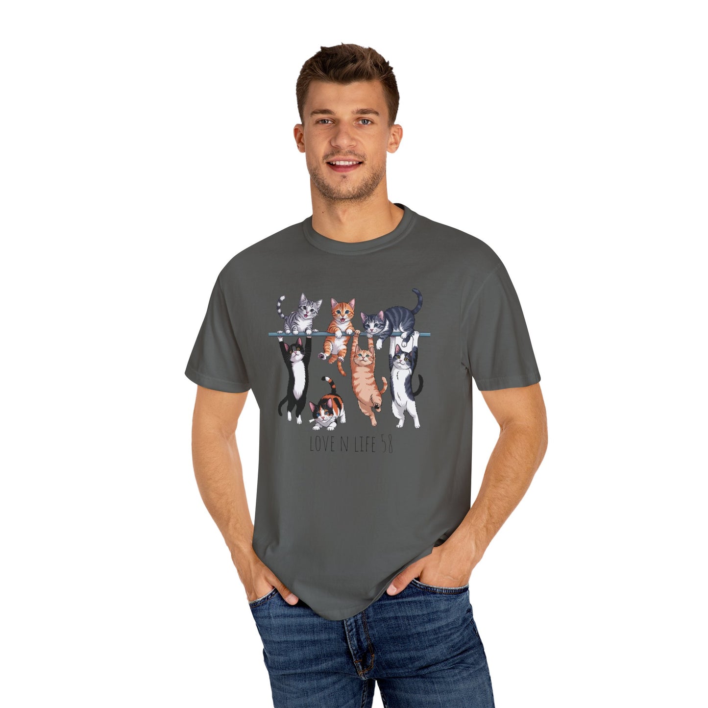 Cat Lover Love N Life 58 Tee - Comfort Colors