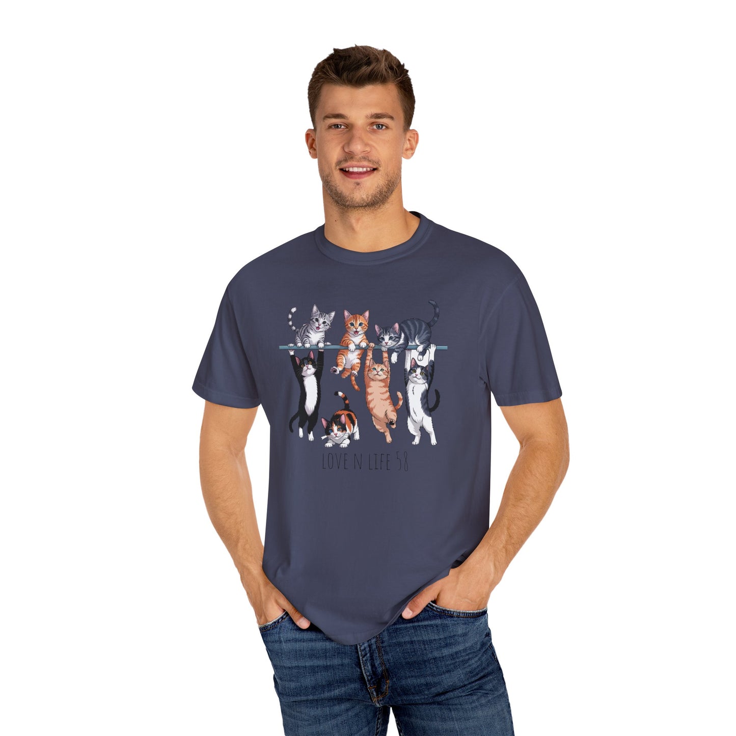 Cat Lover Love N Life 58 Tee - Comfort Colors