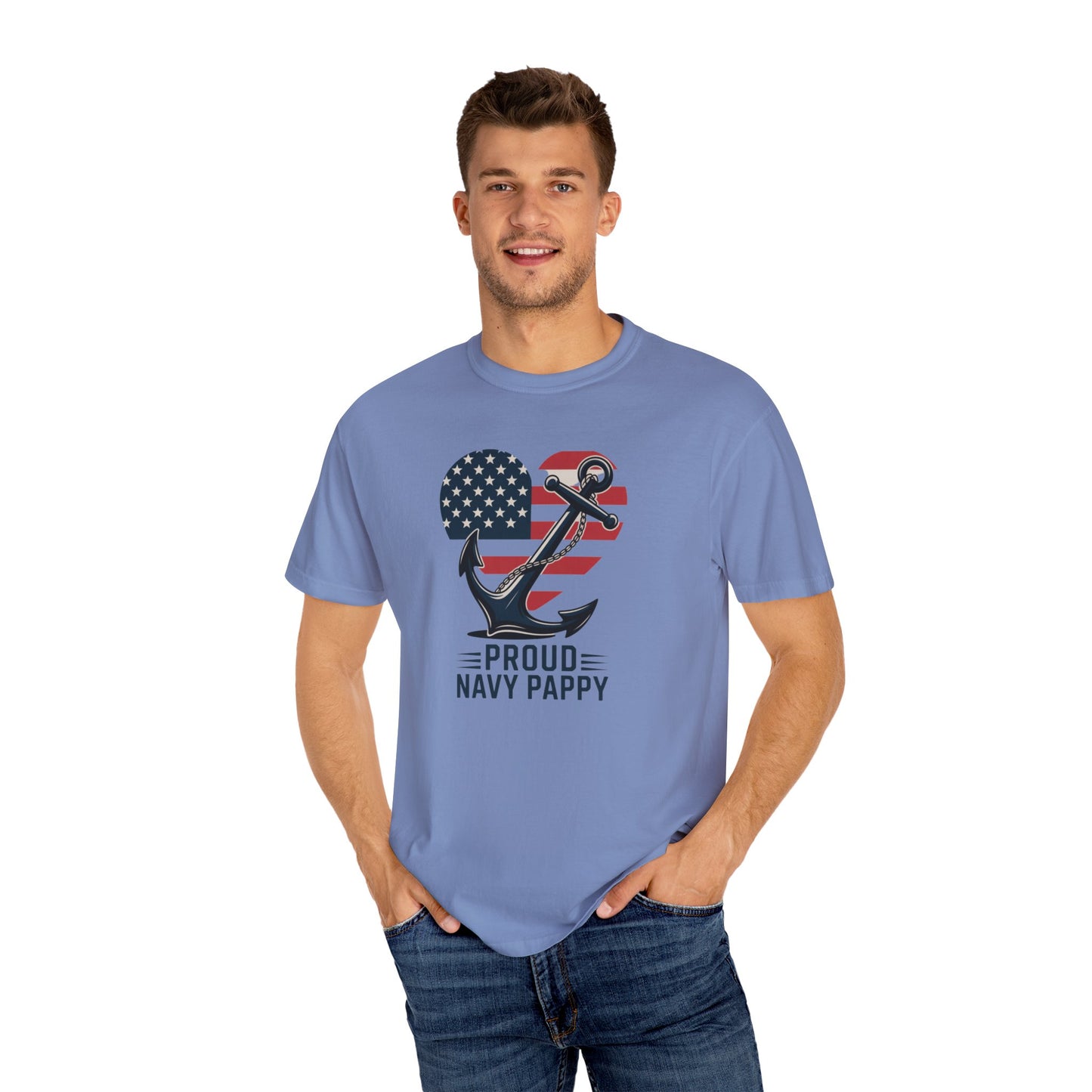 Proud Navy Pappy Tee - Comfort Colors 1717