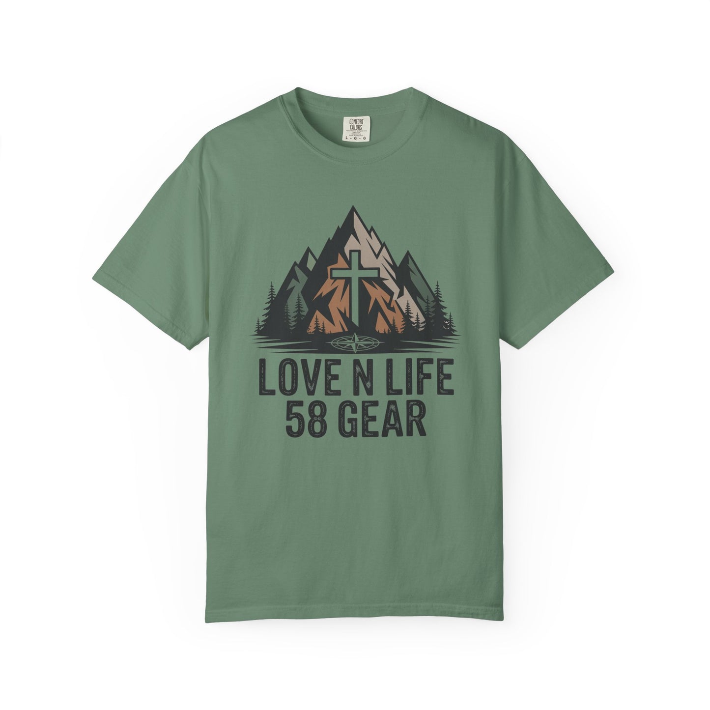 'Love N Life 58 Gear' Mountain Cross Christian Short Sleeve Tee