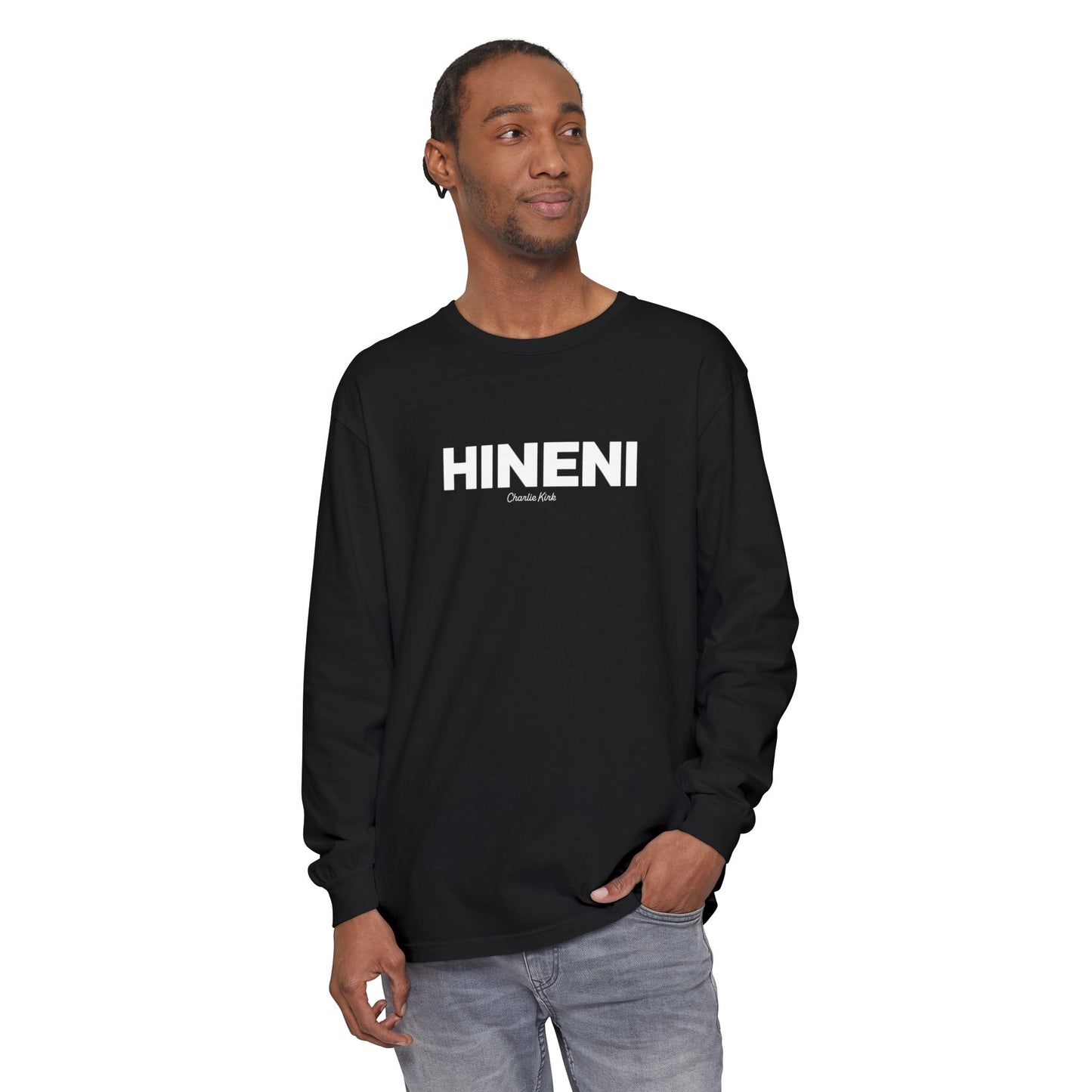 Hineni Charlie Kirk Here I am Lord Long Sleeve Tee - Comfort Colors