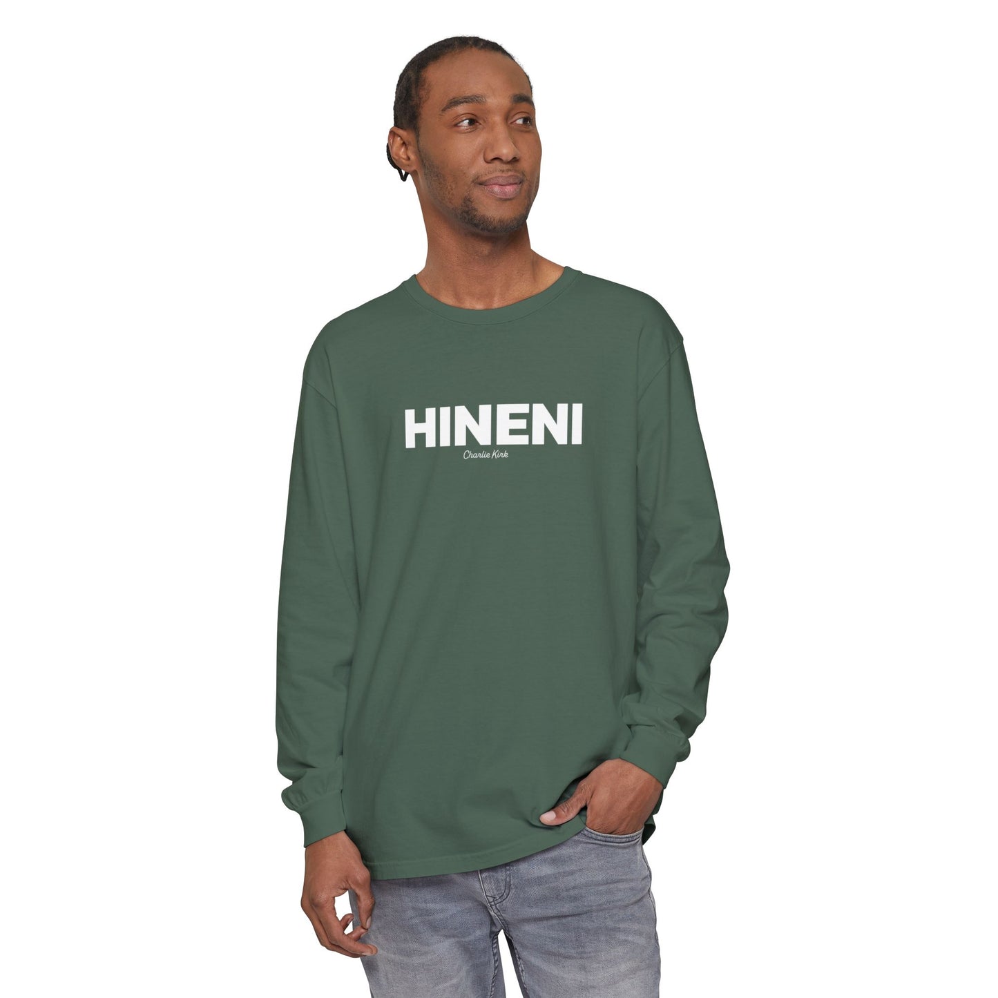 Hineni Charlie Kirk Here I am Lord Long Sleeve Tee - Comfort Colors