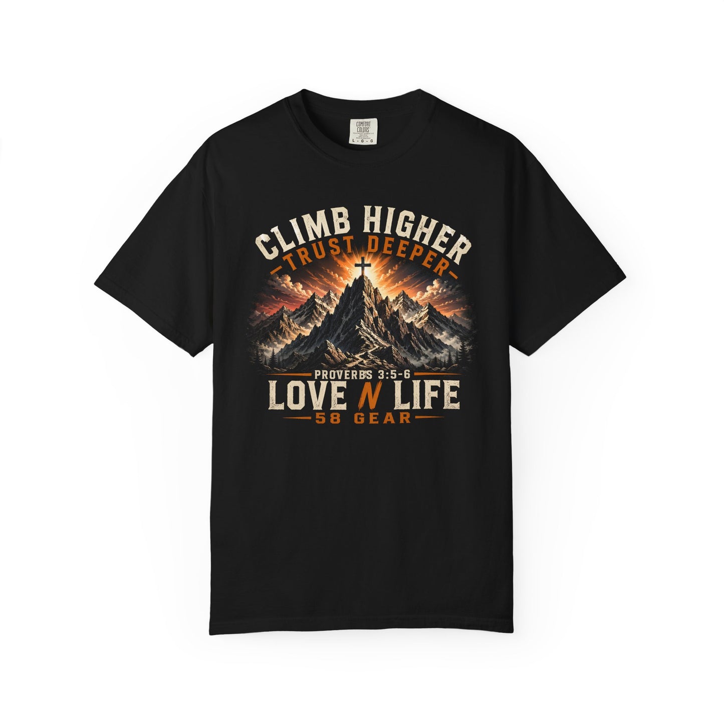 Climb Higher Trust Deeper Proverbs 3:5-6 Short Sleeve Tee