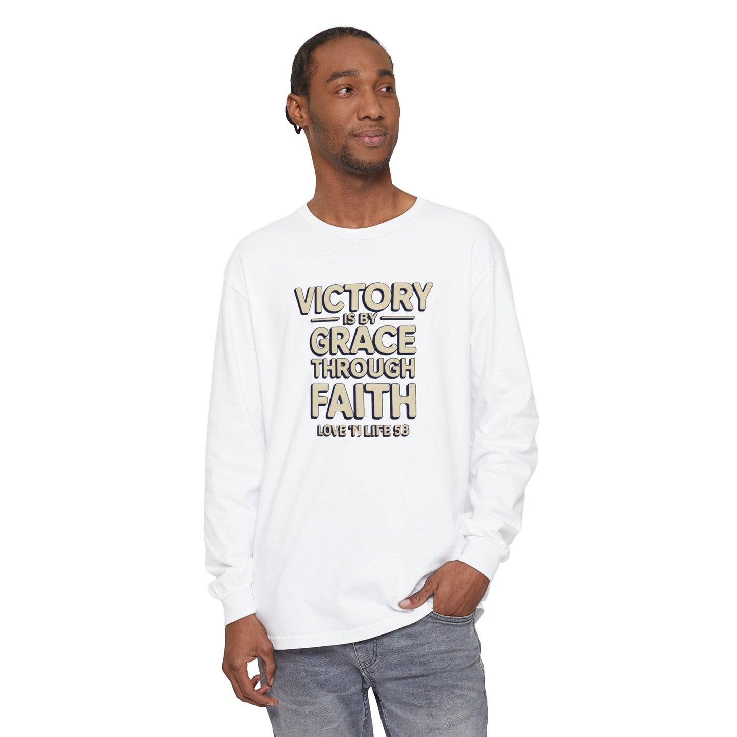 Victory By Grace - Comfort Colors Long Sleeve