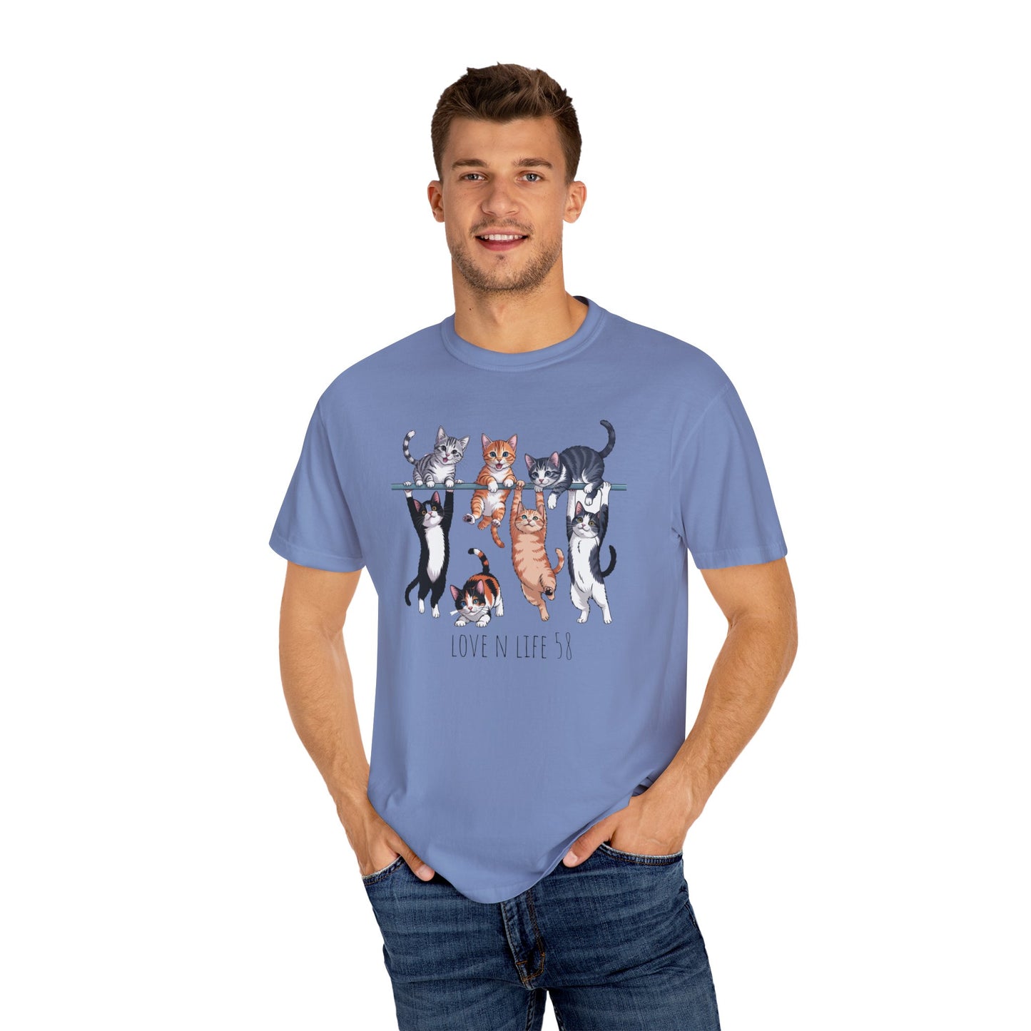 Cat Lover Love N Life 58 Tee - Comfort Colors