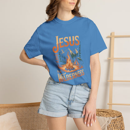 Jesus in the Wilderness Short Sleeve Tee — Faith Camping Graphic Tee