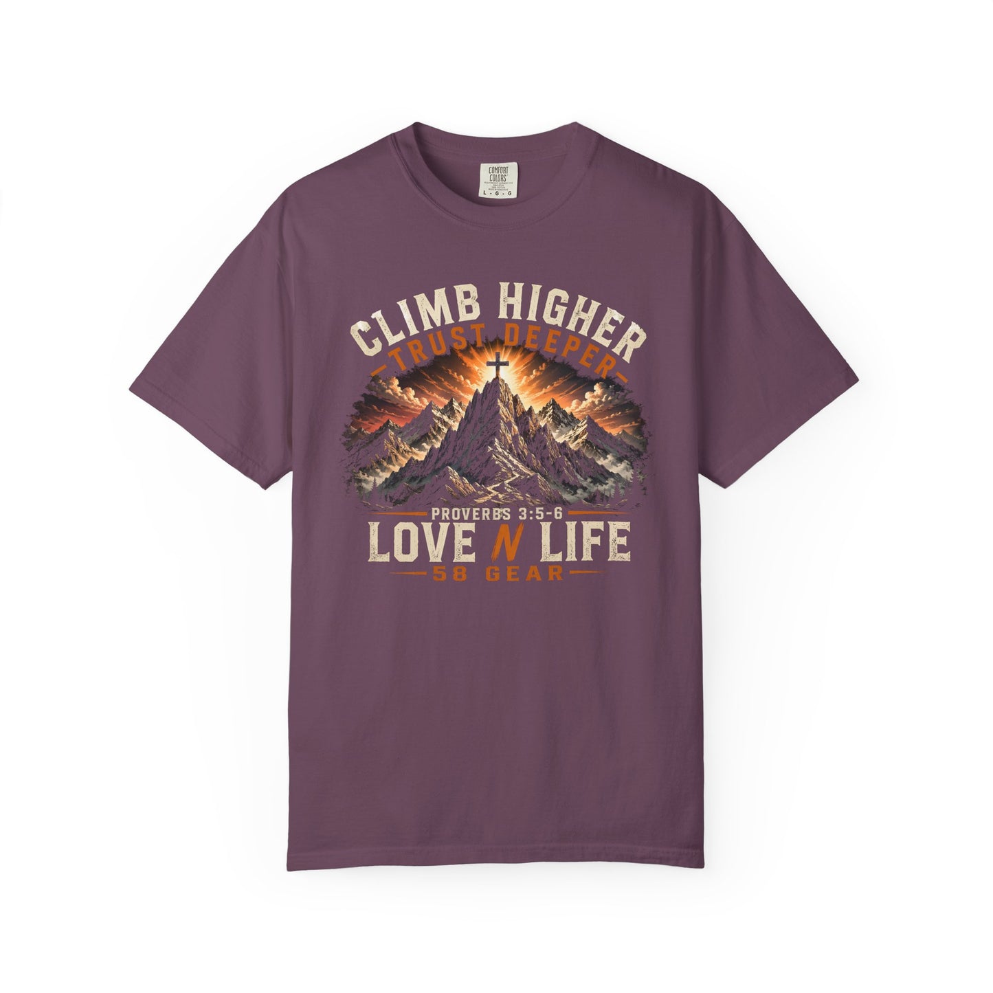 Climb Higher Trust Deeper Proverbs 3:5-6 Short Sleeve Tee
