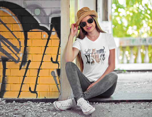 Cat Lover V-Neck Tee