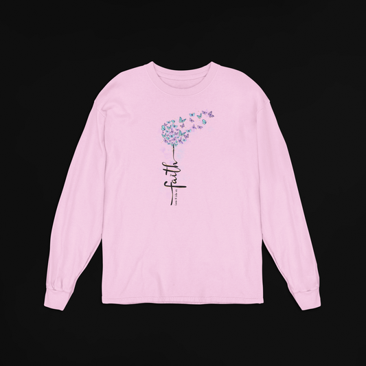 Faith Butterflies Long Sleeve Tee