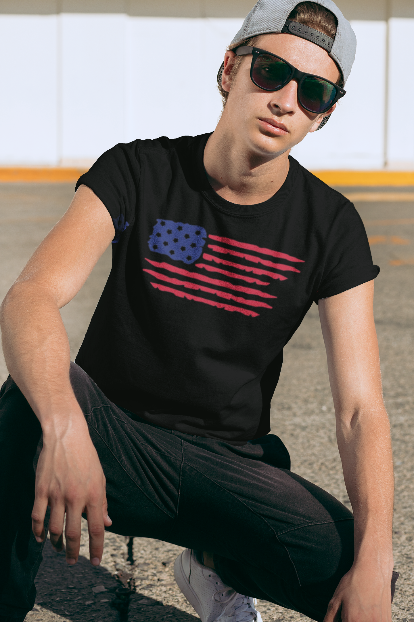 Patriotic Flag Love USA Tee