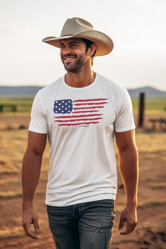 Patriotic Vintage Flag Tee