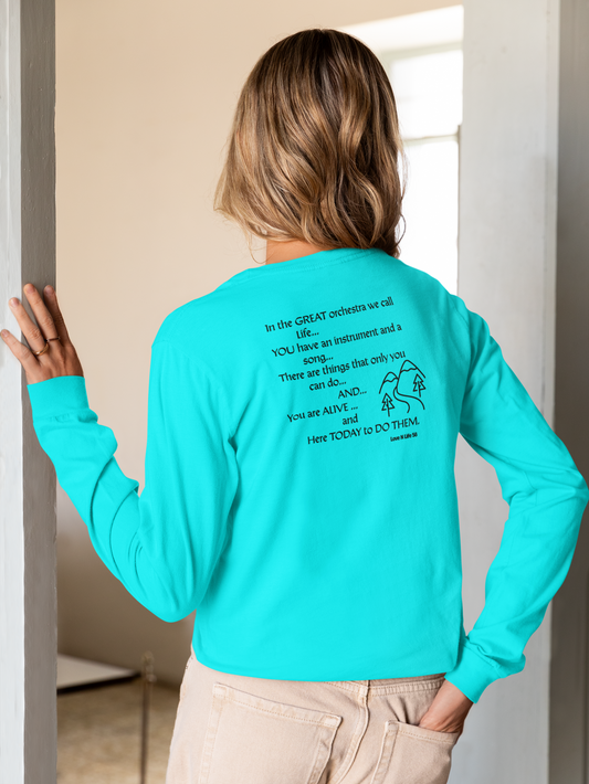 Great Orchestra of Life Long Sleeve Tee Back Print