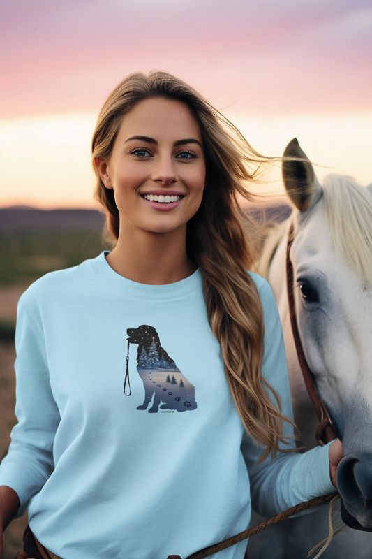 Winter Snowy Night Retriever Long Sleeve Tee