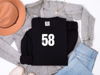 58 Club Long Sleeve Tee — Bold Number Graphic Shirt