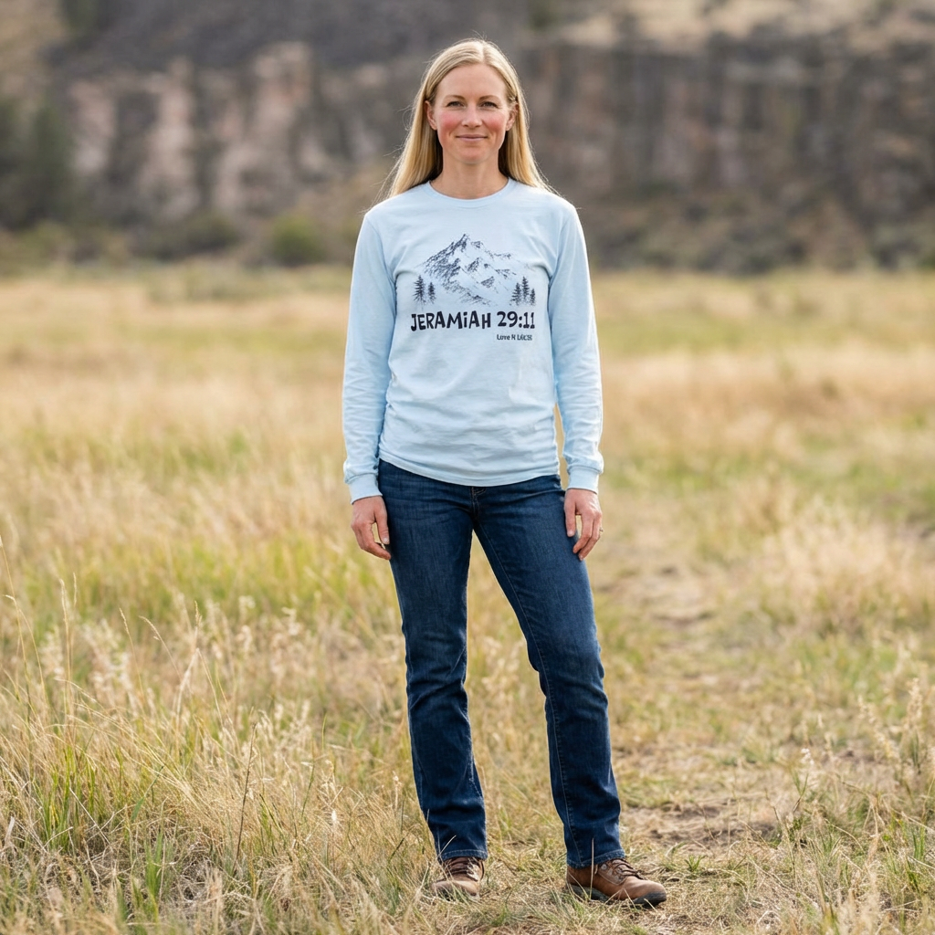Jeremiah 29:11 Mountain Scene Long Sleeve Tee