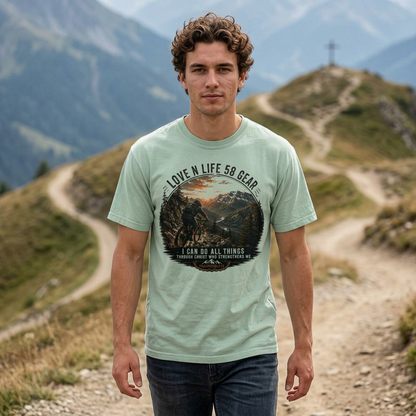 Mountain Biker Short Sleeve Tee— "I Can Do All Things"