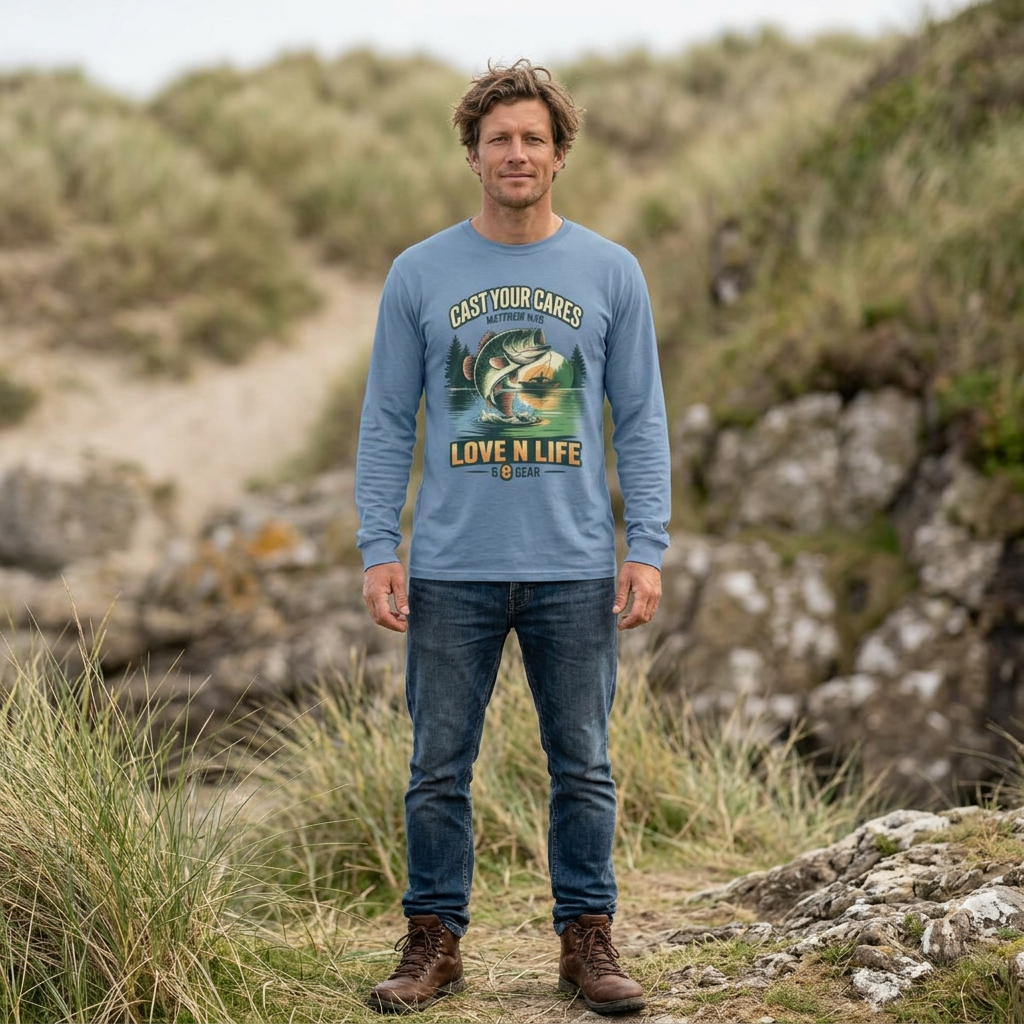 "Cast Your Cares" Mathew 4:19 Long Sleeve Unisex Tee