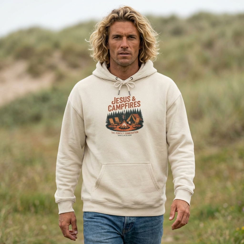 Jesus & Campfires Hoodie - Christian Camping Pullover