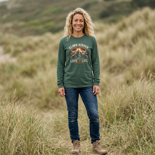 Climb Higher Mountain Long Sleeve Tee