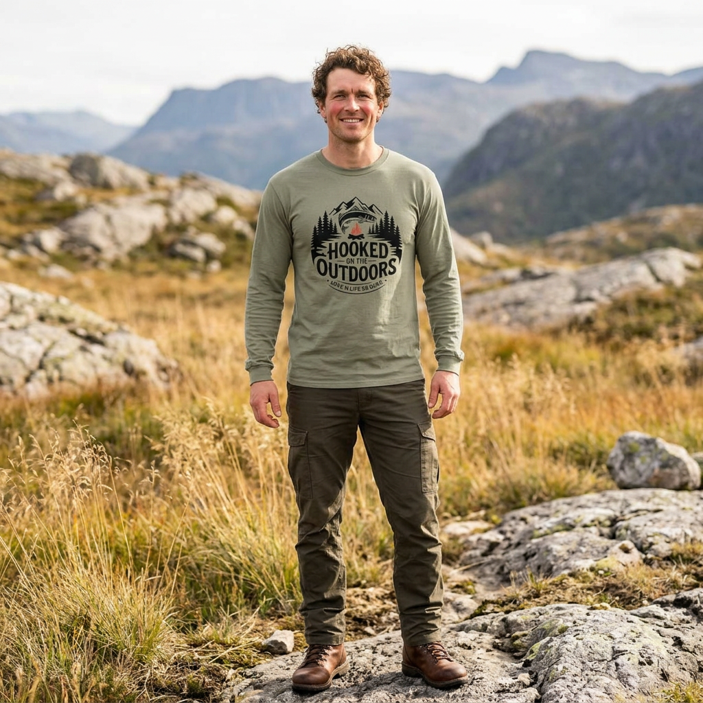 Hooked on the Outdoors Long Sleeve Tee