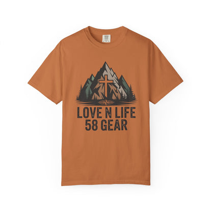 'Love N Life 58 Gear' Mountain Cross Christian Short Sleeve Tee