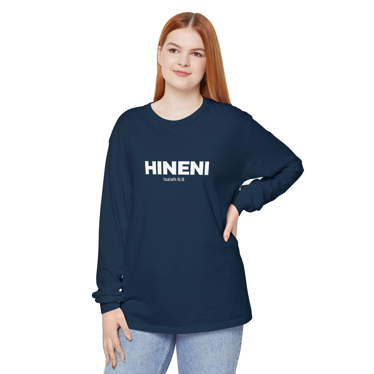 HINENI Isaiah 6: 8 Long Sleeve T-Shirt - Comfort Colors