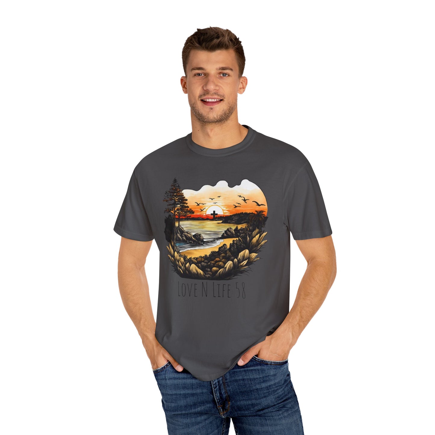 Love N Life Sunset Cross Tee - Color Comforts
