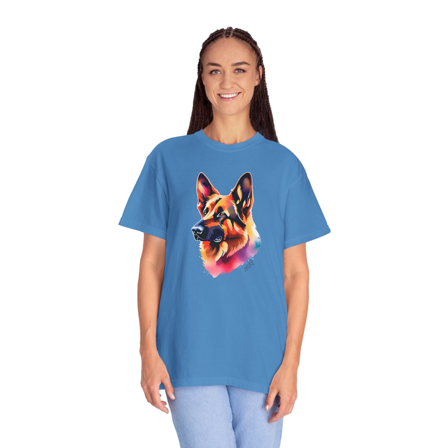 Colorful German Shepherd Tee - Comfort Colors
