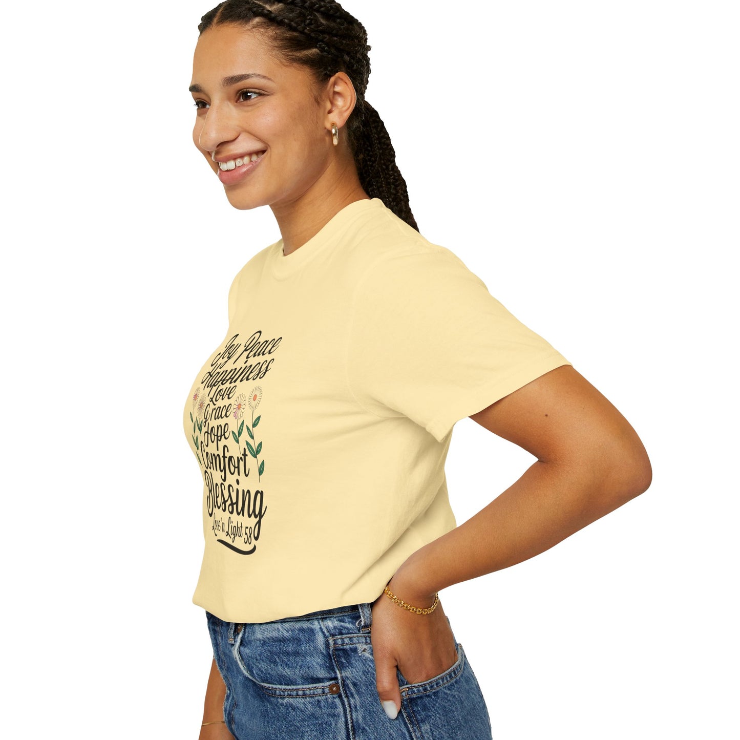 Joy Happiness and Love Tee - Comfort Colors