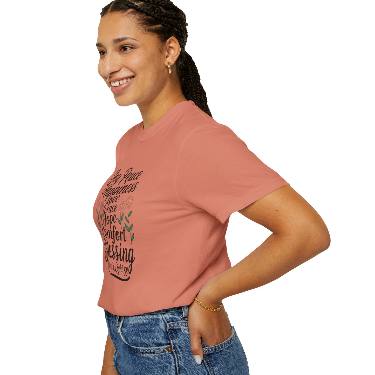 Joy Happiness and Love Tee - Comfort Colors