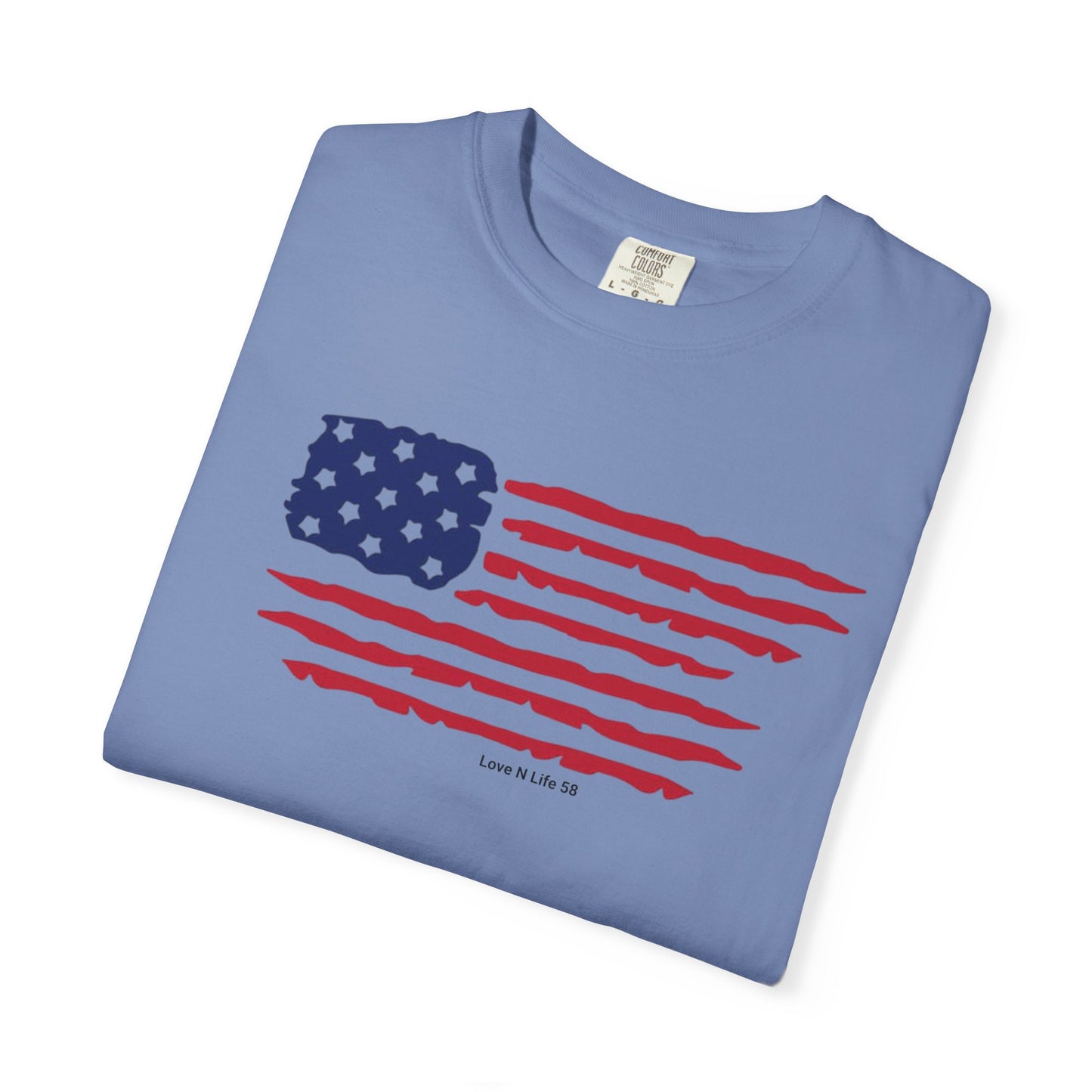 Patriotic Flag Love USA Tee - Comfort Colors