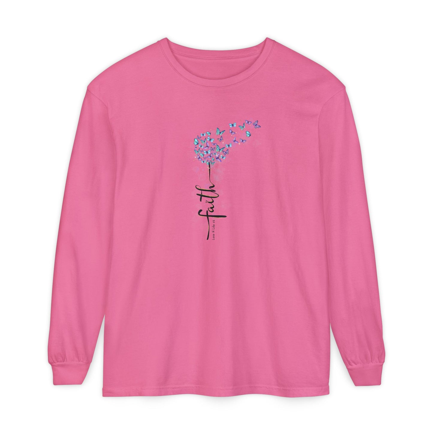 Faith Butterflies - Comfort Colors Long Sleeve