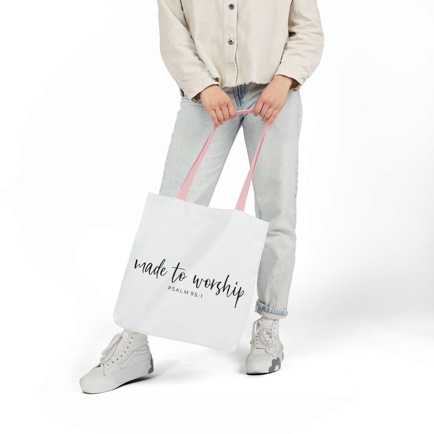 Inspirational Canvas Tote Bag - Faithful Design, Jesus Quote