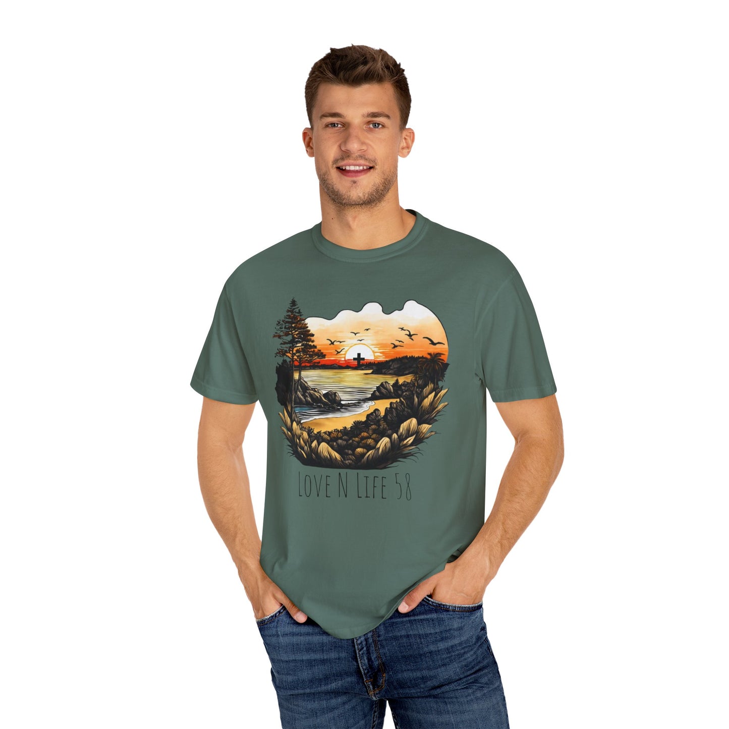 Love N Life Sunset Cross Tee - Color Comforts